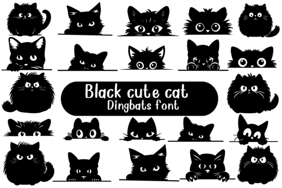 Black Cute Cat: A Playful Addition to Digital Design